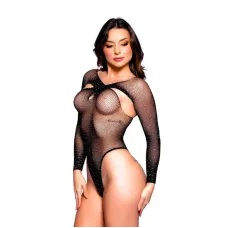 Body Sensual Arrastão Trançado com Strass Yaffa